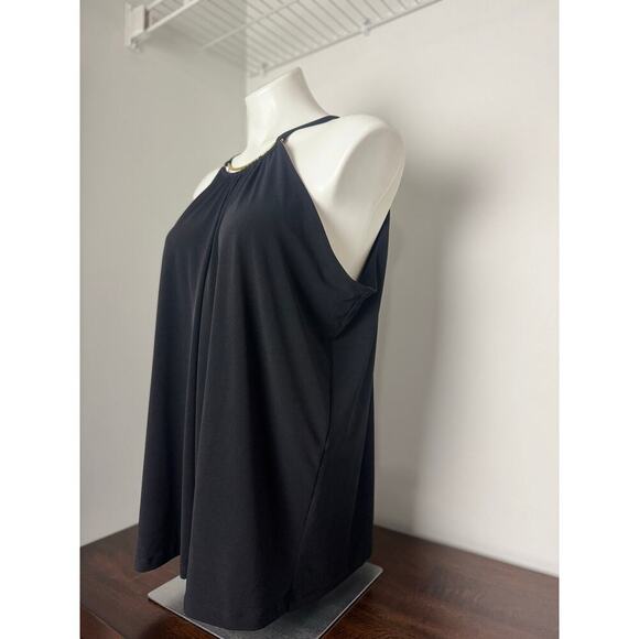 INC Black Halter with Gold Metal Detailed Neckline 1X NWT - Picture 8 of 11